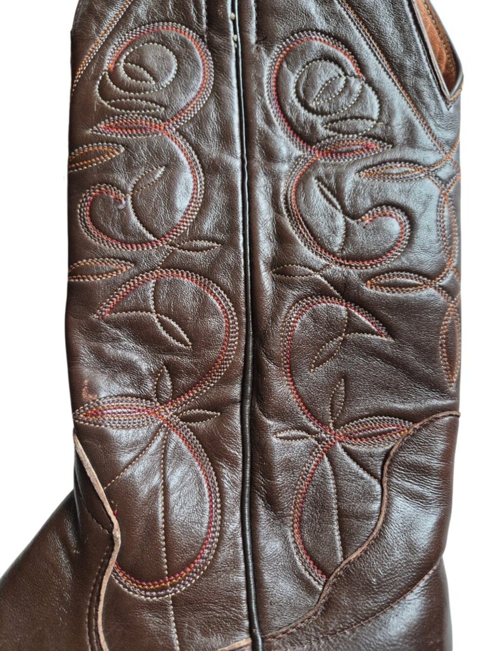Sanders 16" Tall Western Cowboy Boots Decorative Stitching Handcrafted Men's 9 B - Picture 2 of 16
